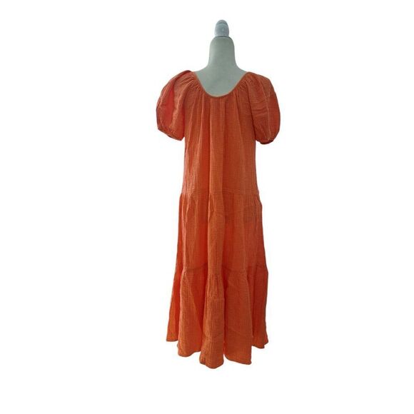 Lilly Pulitzer Zemini Women's Boho  Cotton Mandarin Orange Tiered Maxi Dress XXS - Picture 6 of 9